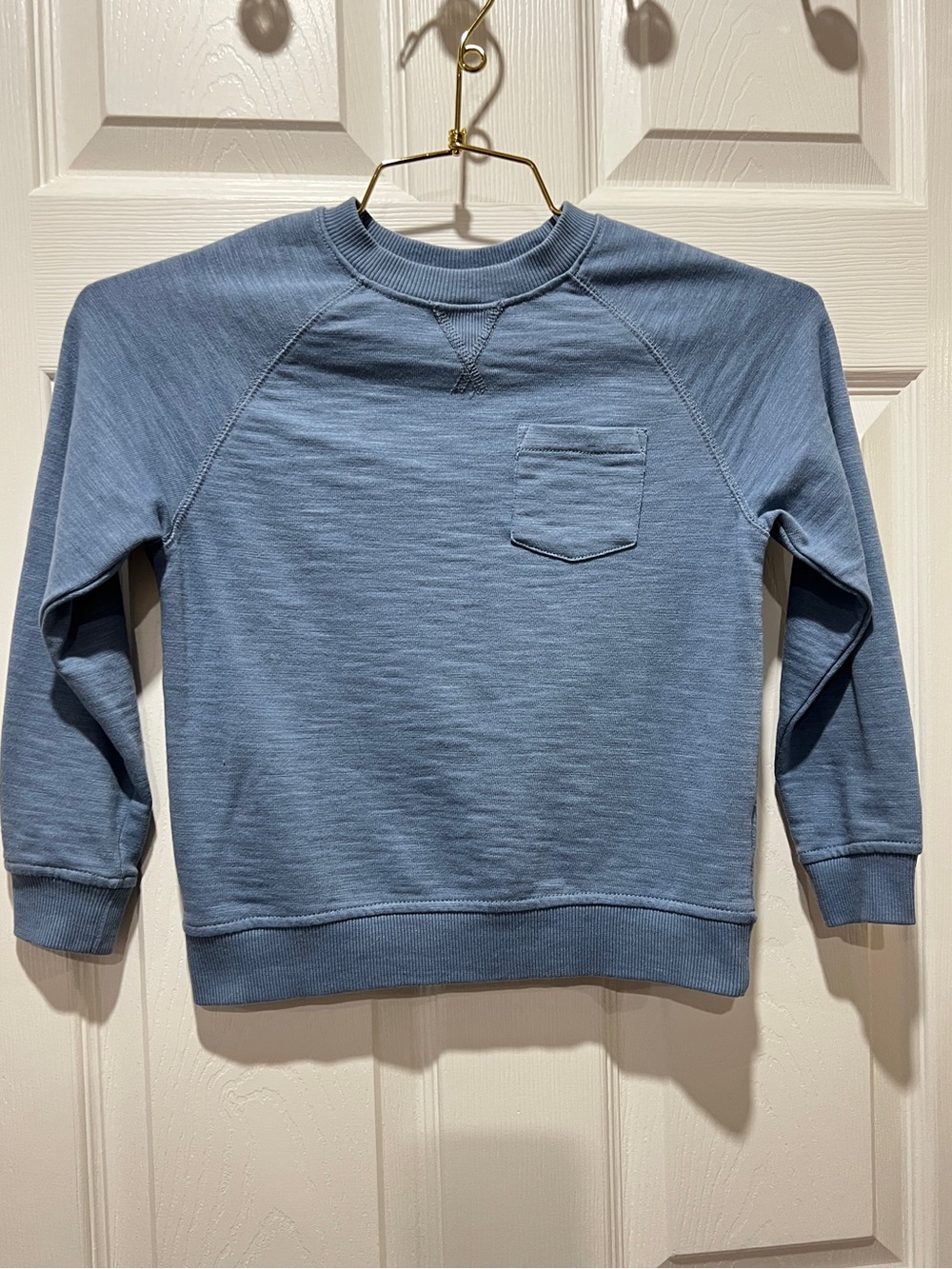 Janie And Jack Crew Sweatshirt Blue Size 6 Kids Boy Long Sleeve Cotton Blend